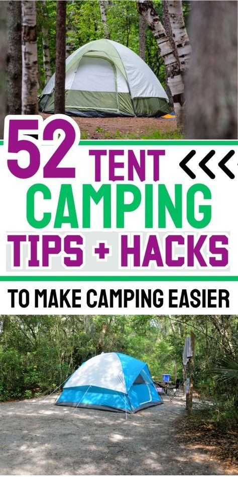 Don't miss these tent camping hacks and tips that are awesome for family camping trips. Tent camping set up ideas, tent camping must haves, and camping tips for an awesome campsite. Big list of camping tips that is great for beginner campers too. Rustic Camping Hacks, Tent Camping List, Tent Campsite Setup, Camping Tent Hacks, Camping Setup Ideas Campsite, Tenting Hacks, Camping Set Up Ideas, Camping Ideas For Adults, Tent Camping Must Haves