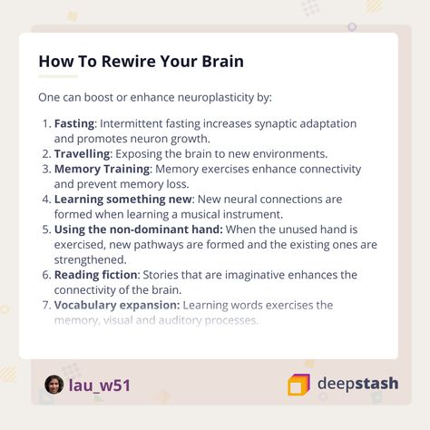 Brain Plasticity Neuroplasticity, Neuroplasticity Art, Neuroplasticity Quotes, Brain Exercises For Memory, Neuroplasticity Exercises, Fasting Intermittent, Improve Brain Power, Memory Training, Memory Exercises