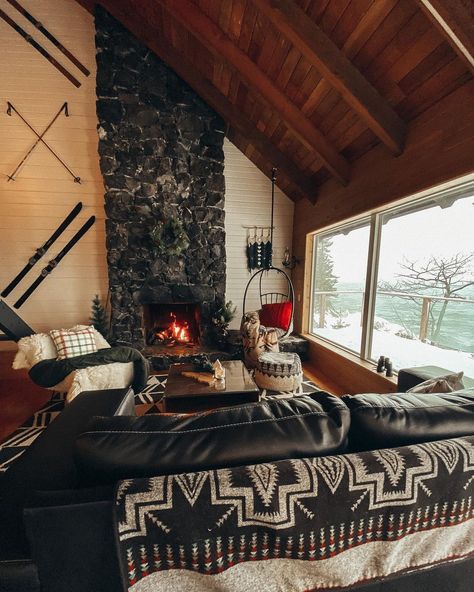 Cozy Christmas Cabin, Boho Cabin, Cozy Winter Cabin, Snow Cabin, Tahoe Cabin, Christmas Cabin, Warm Fireplace, Cabin Aesthetic, Romantic Cabin