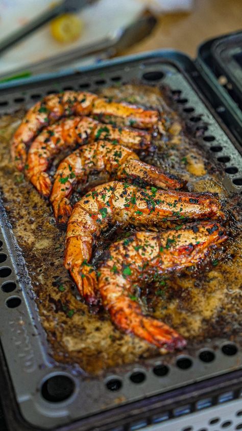 Cajun Garlic Tiger Prawns - Tony Chachere's Grilled Tiger Prawns, Jumbo Tiger Prawn Recipes, Jumbo Prawn Recipes, Tiger Prawns Recipe Grilled, Tiger Prawns Recipe Garlic, Whole Prawn Recipes, Tiger Shrimp Recipes Dinners, Shrimp With Heads On Recipes, Jumbo Prawns Recipes