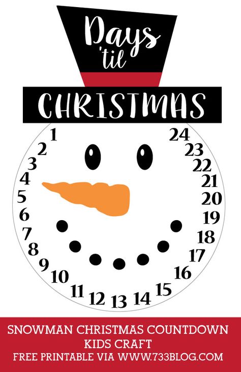 DIY Snowman Christmas Countdown Kids Craft - Inspiration Made Simple Snowman Christmas Countdown, Snowman Advent Calendar, Snowman Countdown To Christmas, Christmas Countdown Kids, Christmas Countdown Craft, Countdown Until Christmas, Christmas Countdown Printable, Countdown For Kids, Christmas Countdown Diy