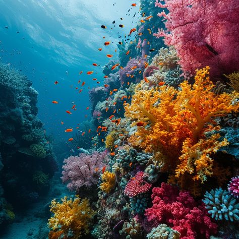 Vibrant Coral Reef: An #underwater #paradise of vibrant corals where marine life flourishes amidst the #ocean's beauty. #aiart #aiphoto #stockcake ⬇️ Download and 📝 Prompt 👉 https://stockcake.com/i/vibrant-coral-reef_113773_6014 Coral Reef Reference, Hawaii Coral Reef, Coral Reef Horizontal, Red Sea Coral Reef, Coral Reef Photography Underwater, Coral Reef Underwater, Bleached Coral Reef, Coral Reef Images, Beautiful Coral Reef