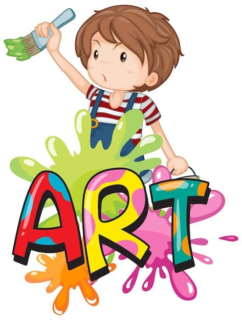 Word Art Design Creative, Art Word Design, Word Art Drawings, Kid Painting, Drawing Children, Arts Logo, Classroom Background, Kindergarten Art Lessons, Drawing Logo