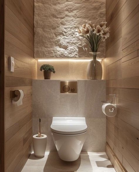 Small Toilet Design, Small Toilet, Guest Bathrooms, Toilet Design, Bathroom Inspiration Decor, Bathroom Spa, House Bathroom, Modern Bathroom Design, Design Case