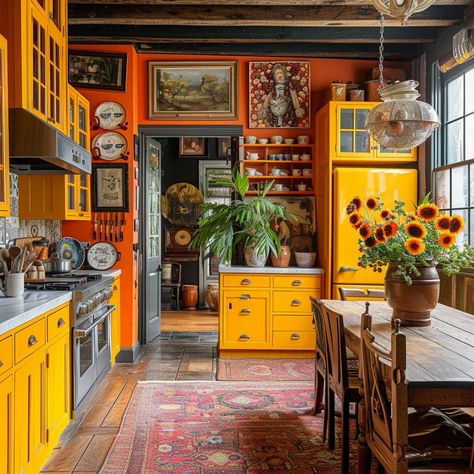 Maximalist Interior Design Secrets for a Daring and Eclectic Home • 333+ Images • [ArtFacade] Kitchen Cabinets Fronts, Stool Ideas, Red Dining Room, Hampton House, Green Kitchen Cabinets, Kitchen Stand, Rustic Materials, Stool Design, Kitchen Trends