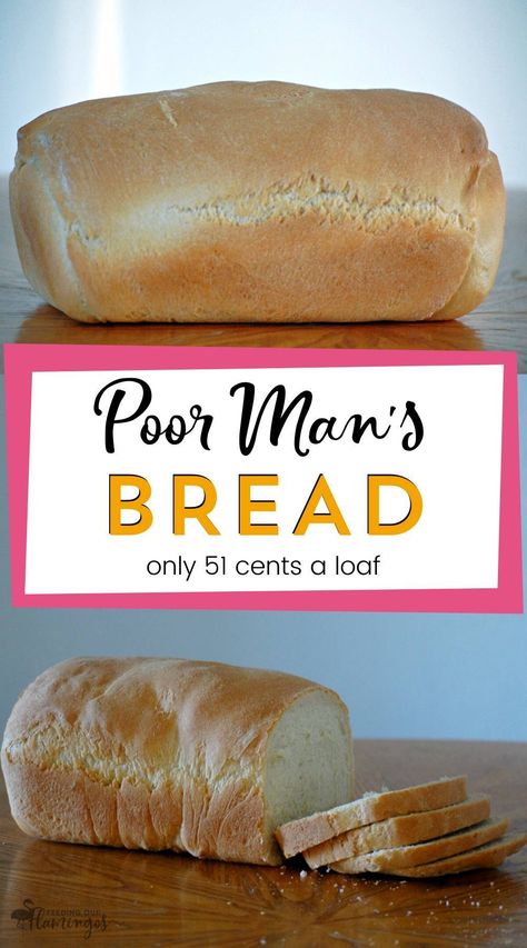 Poor Man Bread, Poor Man’s Bread, Bread And Roll Recipes, Peasant Bread In A Loaf Pan, Poor Mans Bread Recipe, 1 Loaf Bread Recipe, Poor Man Recipes, Healthy Bread Recipes Homemade, Bread Recipes Homemade Easy