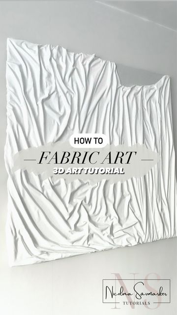 Diy Fabric Wall Art, Fabric Art Tutorials, Fabric Canvas Art, Diy Tableau, Diy Large Wall Art, 3d Canvas Art, Wall Art Tutorial, Fabric Wall Decor, Wal Art