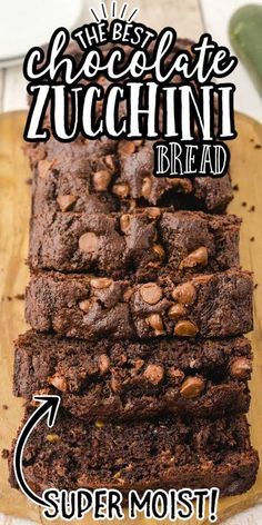 Zucchini Bread Easy, Zucchini Recipes Dessert, Chocolate Chip Zucchini Bread, Jello Shot, Chocolate Zucchini Bread, Bread Easy, Zucchini Bread Recipes, Chocolate Zucchini, Bread Recipes Sweet