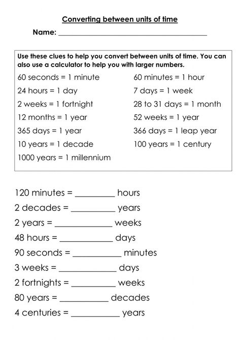 Convert between units of time online worksheet for Grade 4. You can do the exercises online or download the worksheet as pdf. Units Of Measurement Worksheets, Time Measurement Worksheet, Time Conversion Worksheet, Math Worksheet For Grade 5, Maths Worksheet For Grade 4, Units Of Time Worksheet, Maths Worksheets Grade 4, Grade 7 Math Worksheets, Maths Worksheets Grade 2