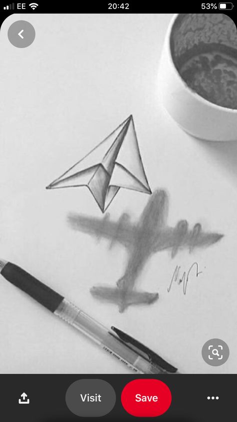 Paper plane with shadow of a passenger plane Origami Basket, Paper Plane Tattoo, Plane Paper, Paper Aeroplane, Plane Tattoo, Crafting Room, Tattoo Paper, Basket Making, Easy Origami