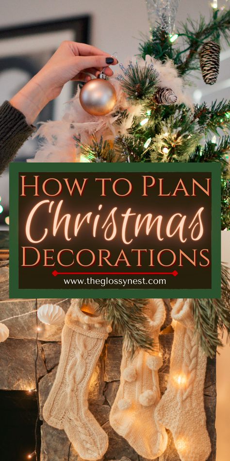 Trying to figure out how to plan Christmas decor? Ease the stress of holiday decorating with this simple Christmas decorating plan! Confused about which rooms to decorate for Christmas? What's the best way to decorate for Christmas with an open floor plan? When should you put up your Christmas decorations? Should you use a Christmas decor planner to stay organized? These Christmas decor planning tips & tricks will help you prepare your home for the Christmas holiday season! Christmas At Cabin, How To Decorate For Christmas Without A Tree, How To Do Christmas Decorations, Christmas Tree Placement Open Floor Plan, Christmas Decor Checklist, Christmas Decorating Ideas For The Home Traditional, How To Decorate For Christmas Like A Pro, How To Decorate House For Christmas, Christmas Decorating Styles