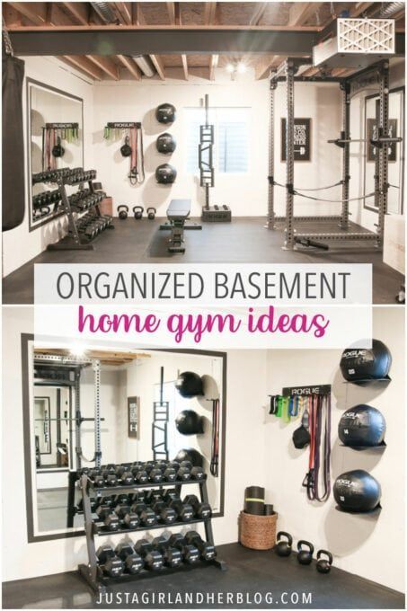 Organized Basement, Basement Workout Room, Basement Home Gym, Home Gym Basement, Basement Decoration, Home Gym Ideas, Basement Organization, Dream Home Gym, Basement Home