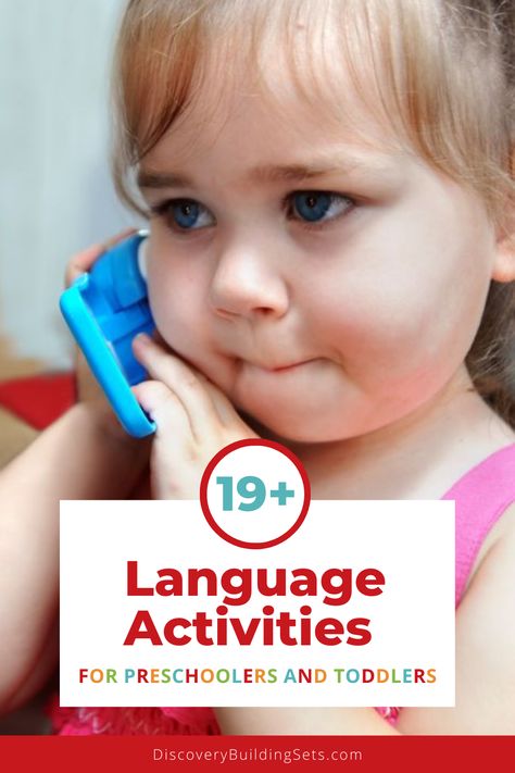 Simple language activities for toddlers and preschoolers can be powerful. As their first role model and "teacher," your belief in the value of language development through play is crucial. By encouraging language development activities, like reading, singing, talking, and block play, you create an environment for naturally occurring language activities. Let's play and build some valuable communication and language skills. Two Year Old Speech Activities, Toddler Language And Literacy Activities, Whole Language Approach Activities, Language Activity For Toddlers, Pre K Language Activities, Language Literacy Activities Toddlers, Quick Activities For Preschoolers, Language Activity For Preschool, Language Development For Toddlers