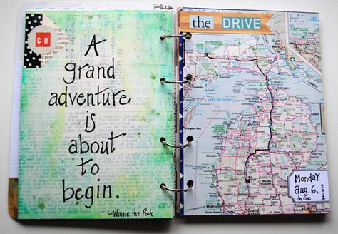 include a map with your route marked up | Flickr Travel Map Diy, Our Adventure Book, Travel Journal Scrapbook, Map Crafts, Diy Travel Journal, Travel Album, Adventure Book, Travel Maps, Travel Design