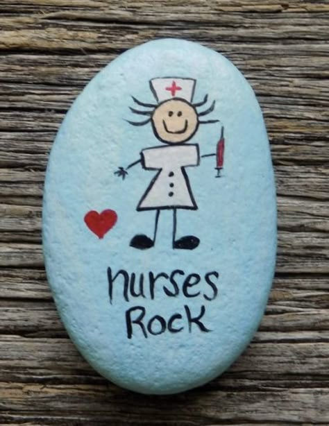 Christmas Pebble Art, Garden Rock Art, Nurse Art, Diy Rock Art, Nurse Rock, Painted Rocks Kids, Deco Nature, Painted Rocks Craft, Painted Rocks Diy