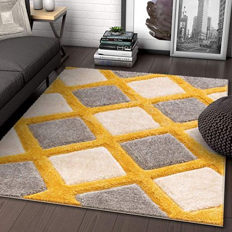 Grey And Yellow Living Room, Mat Decoration, Vibey Room, Bedroom Ideas Romantic, Geometric Box, Neutral Area Rugs, 4x6 Area Rugs, 5x7 Area Rug, Well Woven