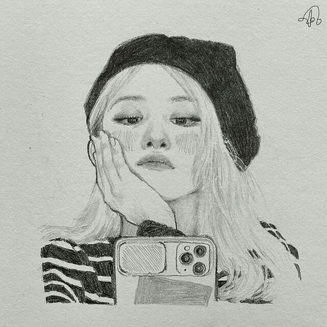 Fun Sketches, Pencil Sketch Images, Rose Drawing, Celebrity Drawings, Beauty Art Drawings, Kpop Drawings, Arte Inspo, Arte Sketchbook, Art Drawings Sketches Creative