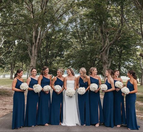 Wedding Navy Blue Bridesmaid Dresses, Navy Blue Wedding Bridal Party, Navy Blue Braidsmaids Dresses, Wedding Midnight Blue, Midnight Blue Bridal Party, Dark Blue Wedding Bridesmaid Dress, Bridesmaid Dark Blue Dresses, Wedding Color Dark Blue, Silk Navy Blue Bridesmaid Dresses