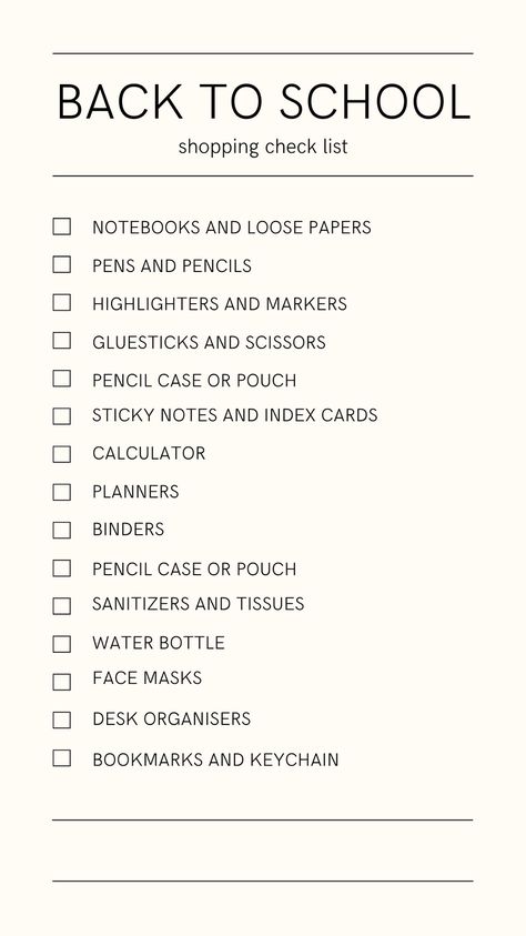 list of stationery items and school supplies School Supply List 7th Grade, 7th Grade Supply List, Junior School Supplies List, Freshman Year School Supplies List, Back To School Supplies List Middle School, High School Supply List Sophomore, Things For High School Supplies, List For School Supplies, High School List Supplies