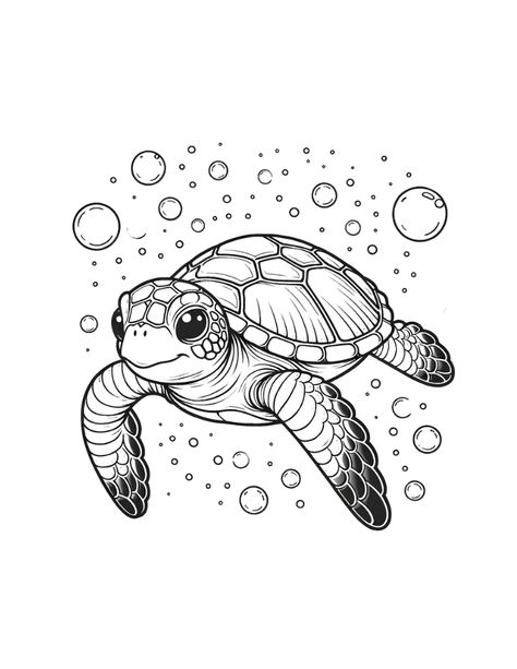 Free Cute Sea Turtle Coloring Pages Animated Turtle Drawing, Stitch And Turtle Tattoo, Pretty Turtle Tattoo, Beach Cartoon Drawing, Cute Sea Animal Drawings, How To Draw A Sea Turtle, Sea Turtle Drawing Sketches, Sea Turtles Drawing, Sea Turtle Drawing Simple