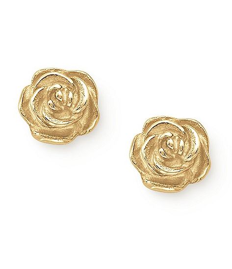 14K Gold Rose Ear Posts #Sponsored #Gold, #sponsored, #Rose, #Posts Make A Bouquet, James Avery Jewelry, Rose Stud Earrings, Making A Bouquet, Jewelry Drawing, Baby Jewelry, James Avery, Rose Jewelry, Henna Design