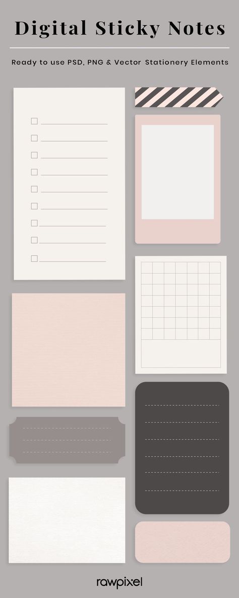 High-Definition Digital Sticky Notes Vector, PSD & PNG Set plannerkdpinterior #adhddigitalplanner🔶 Sticky Note Digital Sticker, Goodnotes Elements Stickers, Ipad Good Notes Sticker, Project Notes Ideas, Sticky Note Stickers Digital, Free Note Templates Aesthetic, Aesthetic Note Sticker, Good Notes Sticky Notes Free, School Project Template Design