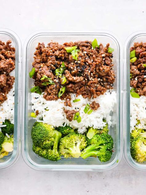 Meal Prep Weight Gain, Ground Beef Meal Prep, Beef Meal Prep, Ground Beef Pasta, Beef Bowls, High Protein Meal Prep, Prep Bowls, Bulgogi Beef, Korean Beef