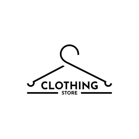 Clothing Store Logo Design, Clothing Store Logo, Clothing Line Logos, Store Logo Design, Hanger Logo, Vector Clothes, Clothing Logo Design, Logo Online Shop, Logo Aesthetic