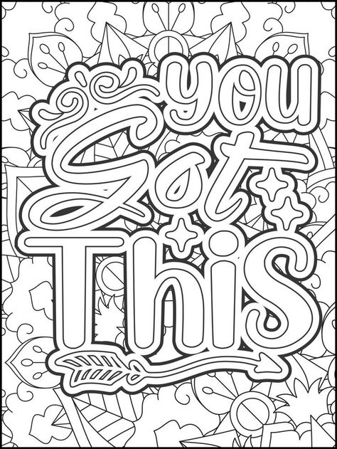 Affirmative Quotes, Quotes Good Vibes, Adult Coloring Books Swear Words, Inspirational Quotes Coloring, Quotes Good, Free Adult Coloring Printables, Motivational Typography, Adult Coloring Books Printables, Adult Colouring Printables