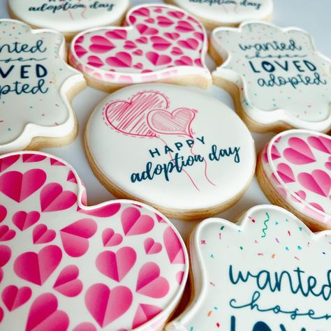 Adoption Day Cookies Decorated, Adoption Day Celebration, Adoption Cake Ideas Families, Adoption Party Cookies, Adoption Day Cookies, Adoption Cookies Decorated, Adoption Party Ideas Foster Care, Adoption Cake Ideas, Adoption Cookies