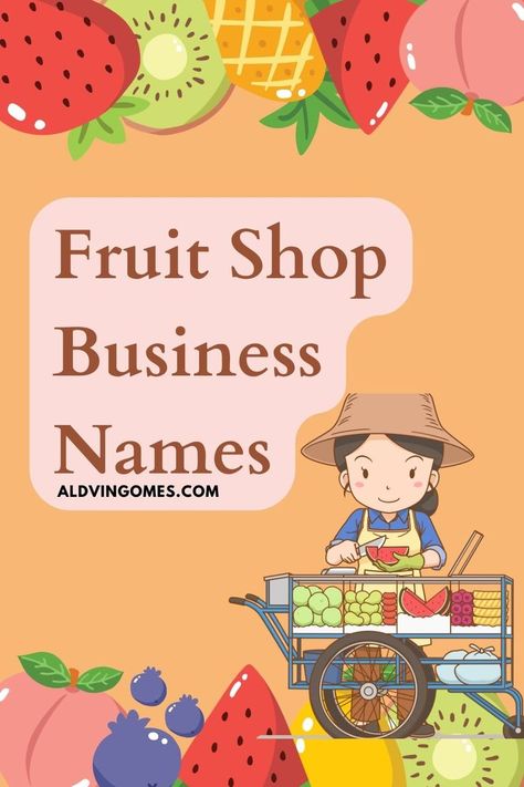 🍎🍇🍊 Discover the art of creating the perfect fruit business store name! Your store's name is your first impression - make it juicy, fresh, and memorable. Learn how to craft a name that reflects your brand and attracts customers. 🌟 #FruitBusiness #StoreNames #BrandingTips Fruits Business Ideas, Fruit Salad Business Ideas, Fruit Business Ideas, Fruit Sando Aesthetic, Ice Cream Shop Names, Salad Names, Design Tudung, Fruit Business, Fruit Logo Design Ideas