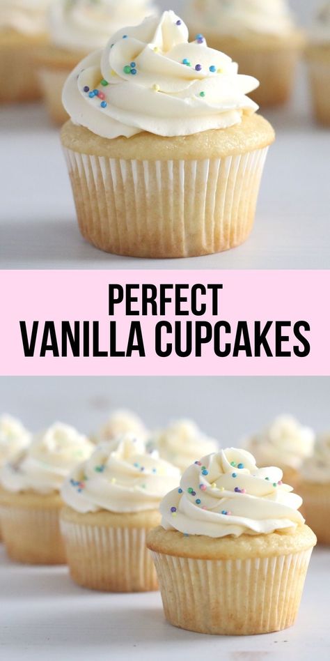 Easy Vanilla Cupcake Recipe, Mm Cupcakes, Homemade Vanilla Cupcakes, Homemade Cupcake Recipes, Easy Vanilla Cupcakes, Moist Vanilla Cupcakes, Cupcake Recipes From Scratch, Delicious Cupcakes Recipes, Fluffy Cupcakes