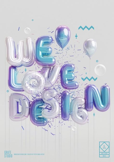 Peter Tarka, 3d Tipografi, Typography Psd, Balloon Quotes, Inspiration Typographie, 3d Type, Type Inspiration, Graffiti Alphabet, 3d Typography