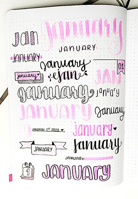 Headers Journal, Journal Headers, Monthly Bullet Journal, Bullet Journal Titles, Bullet Journal Headers, Bullet Journal Month, January Bullet Journal, Bullet Journal Font, Bullet Journal Banner