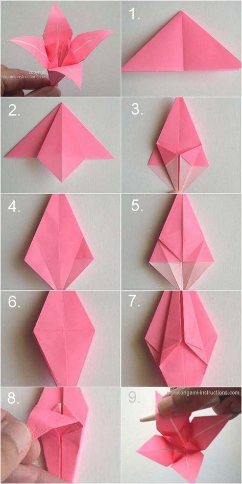 DIY Paper Origami Lily Vintage Wedding Corsages & Boutonnières | Confetti Daydreams Origami Návody, Paper Origami Flowers, Origami Lily, Tutorial Origami, Kraf Kertas, Folding Origami, Origami Patterns, Instruções Origami, Origami Butterfly