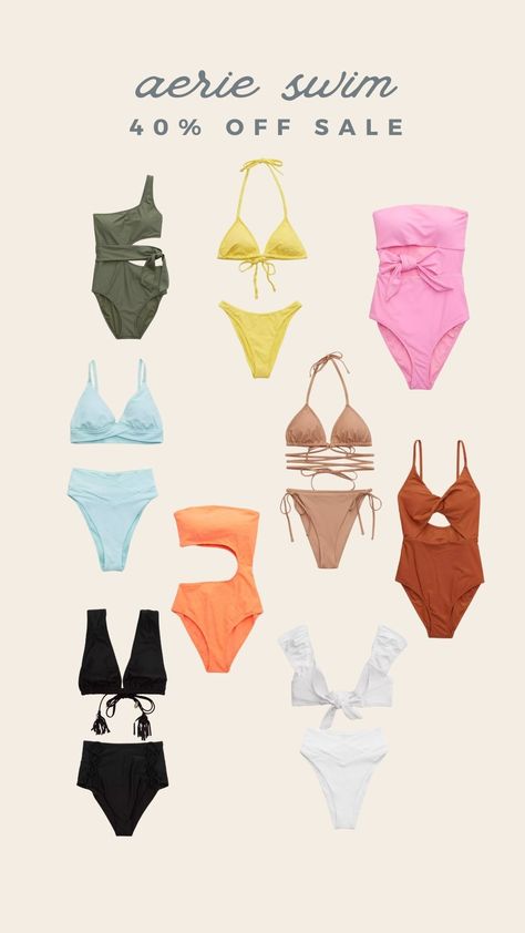 SWIMSUITS TO BUY NOW - Annie Mescall Annie Mescall, Where To Buy Swimsuits, Full Swimsuit, White Two Piece, Swimsuit Season, Aerie Swim, Swimsuit Sale, Black One Piece, Blogger Style