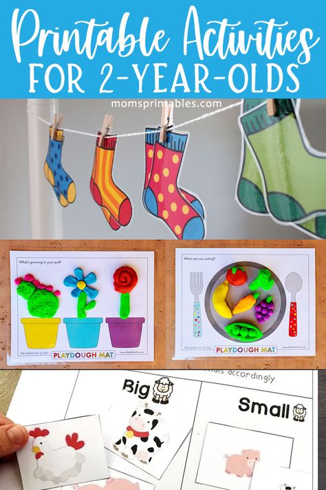 Printable Activities for 2-year-olds | Printable Worksheets for 2-year-olds | Printable Activities for 1-year-olds | Printable Activities for 3-year-olds | 20 free printable activities for 2-year-olds on Moms Printables! Play Ideas For 2 Year, Two Year Old Printables, Lessons For Two Year Olds, Activities For Busy Toddlers, Two Year Old Curriculum, 30 Month Old Activities, 2 Year Educational Activities, Two Year Old Worksheets, Two Year Old Sensory Activities