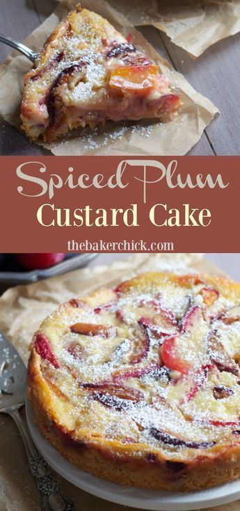 Dessert Plum Recipes, Spiced Plum Custard Cake, Recipes With Plums Desserts, What Can You Make With Plums, Desserts With Plums, Baking With Plums, Dessert With Plums, Prune Plum Recipes, Plum Recipes Dessert