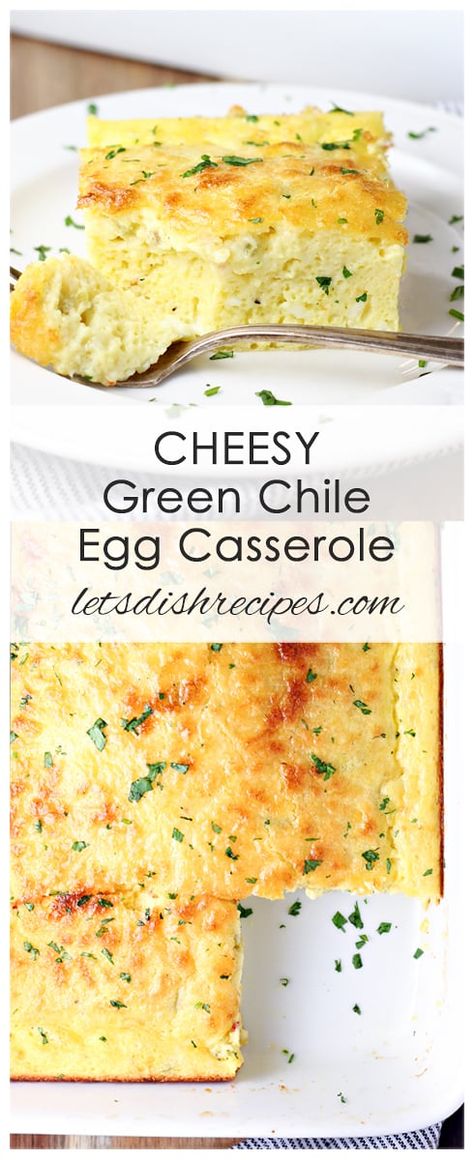 Eggs Ole Breakfast Casserole, Cornbread Breakfast Casserole Easy Recipes, Ww Egg Casserole Recipes, Simple Breakfast Potluck Ideas, Egg Casserole Recipes No Potatoes, Green Chili Egg Casserole With Cottage Cheese, Eggs And Cottage Cheese Casserole, Egg And Green Chili Casserole, Egg Casserole With Cottage Cheese And Green Chilis