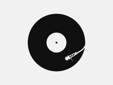 Vinyl Icon by Matt Harris Vinyl Tattoo Minimalist, Vinyl Sketch, Music Aesthetic Icon, Vinyl Drawing, Vinyl Icon, Record Illustration, Vinyl Illustration, Vinyl Tattoo, Record Logo