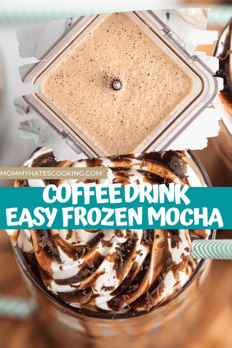 Blended Mocha Coffee Recipe, Costco Mocha Freeze Recipe, Diy Frozen Coffee Drinks, Frozen Blended Coffee Drinks, How To Make A Frozen Coffee, Easy Blended Coffee Drinks, Homemade Frozen Coffee, Homemade Frozen Coffee Drinks, Blended Coffee At Home