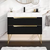 Black Cabinets Bathroom, Freestanding Bathroom Storage, 36 Inch Bathroom Vanity, Luxury Bathroom Vanity, Bathroom Freestanding, Freestanding Storage Cabinet, Black Vanity Bathroom, Bathroom Vanity With Sink, Vanity With Sink