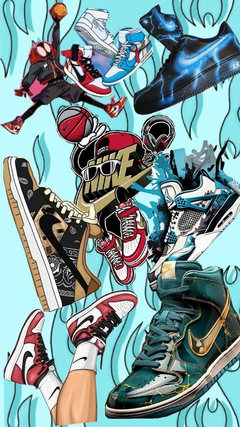 Iphone Wallpaper Jordan, Nike Background, Nike Wallpaper Backgrounds, Basketball Artwork, Cool Cartoon Drawings, Trippy Cartoon, Jordan Logo Wallpaper, Nike Art, Miles Spiderman