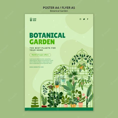 Garden Poster Design, Gardening Flyer, Event Poster Layout, Gardening Poster, Plant Magazine, Vegtable Garden, Garden Poster, Green Poster, Ad Layout