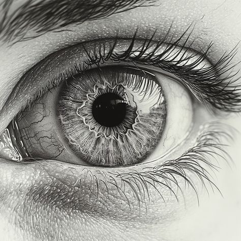 #art #artist #portrait #pinterest #pencil #pencilart #sketch #pencilsketch #drawing #painting Realistic Eye Pencil Drawing, Hyper Realistic Drawings Black And White, Realistic Eye Drawing Pencil, Drawing Eyelashes, Realistic Eye Sketch, Hyper Realistic Drawings, Sketches Book, Eyeball Drawing, Eye Pencil Drawing