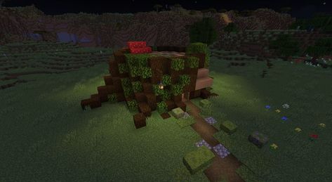 Minecraft Stump House, Minecraft Tree Stump House, Tree Stump Minecraft, Minecraft Tree Stump, Stump House, Minecraft Tree, Cottagecore House, Minecraft Stuff, Minecraft Buildings