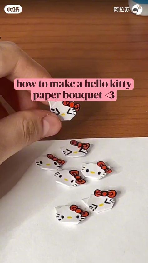 Sanrio Paper, Hello Kitty Paper, Simple Valentines Gifts, Diy Hello Kitty, Hello Kitty Gifts, Easy Valentines, Cute Origami, Hello Kitty Crafts, Pinterest Diy Crafts