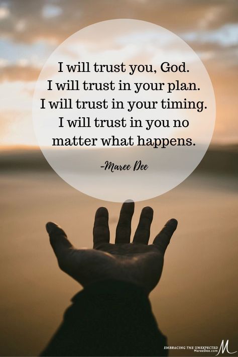 Go ahead and say this aloud - “I will trust you, God.” “I will trust in your⁣plan.” “I will trust in your timing.” “I will trust you, no matter what happens.”⁣   Photo by Billy Pasco on Unsplash #embracingtheunexpected #mareedee #LifeintheUnknown #Embracing30DaysofUncertainty #trust Trust God Quotes, Trust Gods Plan, Trust Quotes, Trusting God, Trust You, I Trusted You, In God We Trust, Christian Quotes Inspirational, The Unexpected