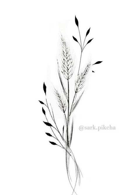 Western Collar Bone Tattoos For Women, Wheat Bouquet Tattoo, Wheat Flower Tattoo, Wheat Stalk Tattoo, Forest Theme Tattoo, Wheat Tattoo, Cowgirl Tattoos, Autumn Tattoo, Wildflower Tattoo