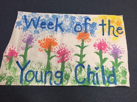 Artsy Thursday Week Of The Young Child, Week Of The Young Child Art, Week Of The Young Child Crafts, Week Of The Young Child, Painting Spring Flowers, Daycare Art, Prek Art, April Activities